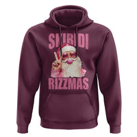 Funny Xmas Hoodie Skibidi Rizzmas Pink Santa Bubble Gum