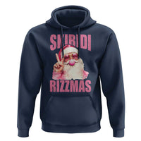 Funny Xmas Hoodie Skibidi Rizzmas Pink Santa Bubble Gum