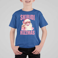 Funny Xmas T Shirt For Kid Skibidi Rizzmas Pink Santa Bubble Gum - Wonder Print Shop