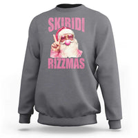 Funny Xmas Sweatshirt Skibidi Rizzmas Pink Santa Bubble Gum - Wonder Print Shop