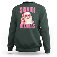 Funny Xmas Sweatshirt Skibidi Rizzmas Pink Santa Bubble Gum - Wonder Print Shop