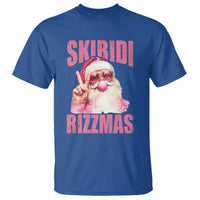 Funny Xmas T Shirt Skibidi Rizzmas Pink Santa Bubble Gum - Wonder Print Shop