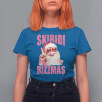 Funny Xmas T Shirt For Women Skibidi Rizzmas Pink Santa Bubble Gum - Wonder Print Shop