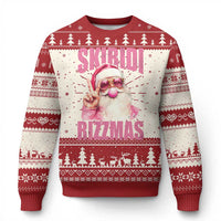 Funny Xmas Ugly Christmas Sweater Skibidi Rizzmas Pink Santa Bubble Gum - Wonder Print Shop