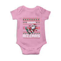 Funny Xmas Baby Onesie Skibidi Rizzmas Cool Santa Skateboard Rizz