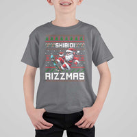 Funny Xmas T Shirt For Kid Skibidi Rizzmas Cool Santa Skateboard Rizz - Wonder Print Shop