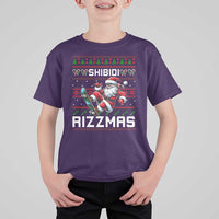 Funny Xmas T Shirt For Kid Skibidi Rizzmas Cool Santa Skateboard Rizz - Wonder Print Shop