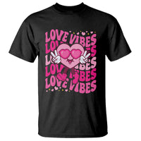 Valentine's Day T Shirt Retro Groovy Love Vibes Heart Eyes - Wonder Print Shop