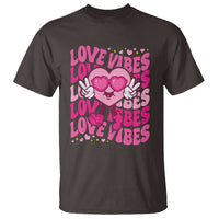 Valentine's Day T Shirt Retro Groovy Love Vibes Heart Eyes - Wonder Print Shop