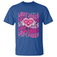 Valentine's Day T Shirt Retro Groovy Love Vibes Heart Eyes - Wonder Print Shop