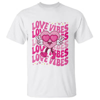 Valentine's Day T Shirt Retro Groovy Love Vibes Heart Eyes - Wonder Print Shop