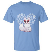 Valentine's Day T Shirt Arctic Snow Fox Heart Glasses Snowflake Animal Lover - Wonder Print Shop