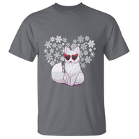Valentine's Day T Shirt Arctic Snow Fox Heart Glasses Snowflake Animal Lover - Wonder Print Shop