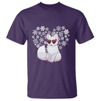 Valentine's Day T Shirt Arctic Snow Fox Heart Glasses Snowflake Animal Lover - Wonder Print Shop