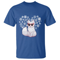 Valentine's Day T Shirt Arctic Snow Fox Heart Glasses Snowflake Animal Lover - Wonder Print Shop