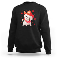 Valentine's Day Sweatshirt Vintage Retro Puppy Dog Cowboy - Wonder Print Shop