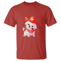 Valentine's Day T Shirt Vintage Retro Puppy Dog Cowboy - Wonder Print Shop