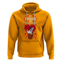 Valentine's Day Hoodie My Frenchie Is My Valentine Cute French Bulldog Rose Heart - Wonder Print Shop