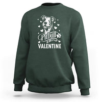 Valentine's Day Sweatshirt Pitbull Is My Valentine Cute Dog Heart - Wonder Print Shop