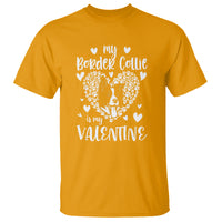 Valentine's Day T Shirt My Border Collie Is My Valentine Cute Dog Heart - Wonder Print Shop