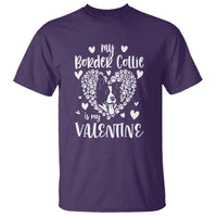 Valentine's Day T Shirt My Border Collie Is My Valentine Cute Dog Heart - Wonder Print Shop