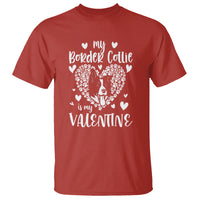Valentine's Day T Shirt My Border Collie Is My Valentine Cute Dog Heart - Wonder Print Shop