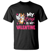 Valentine's Day T Shirt My Corgi Is My Valentine Cute Cupid Dog Rose - Wonder Print Shop