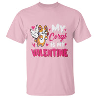 Valentine's Day T Shirt My Corgi Is My Valentine Cute Cupid Dog Rose - Wonder Print Shop