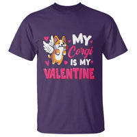 Valentine's Day T Shirt My Corgi Is My Valentine Cute Cupid Dog Rose - Wonder Print Shop