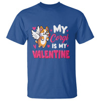 Valentine's Day T Shirt My Corgi Is My Valentine Cute Cupid Dog Rose - Wonder Print Shop