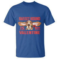 Valentine's Day T Shirt Basset Hound Is My Valentine Funny Dog Rose - Wonder Print Shop