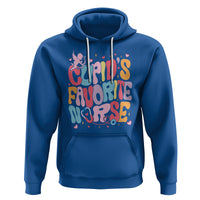 Valentine's Day Hoodie Retro Groovy Cupids Favorite Nurse - Wonder Print Shop