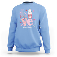 Valentine's Day Sweatshirt LOVE Nurse Squad Cute Gnome - Wonder Print Shop