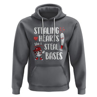 Valentine's Day Hoodie Stealing Hearts Like I Steal Bases Funny Baseball - Wonder Print Shop