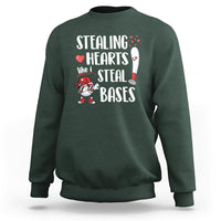 Valentine's Day Sweatshirt Stealing Hearts Like I Steal Bases Funny Baseball - Wonder Print Shop
