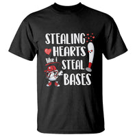 Valentine's Day T Shirt Stealing Hearts Like I Steal Bases Funny Baseball - Wonder Print Shop