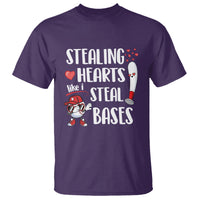 Valentine's Day T Shirt Stealing Hearts Like I Steal Bases Funny Baseball - Wonder Print Shop