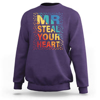 Valentine's Day Sweatshirt Mr Steal Your Heart Funny Rainbow Heart - Wonder Print Shop