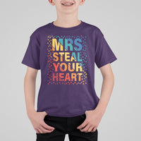 Valentine's Day T Shirt For Kid Mrs Steal Your Heart Funny Rainbow Heart - Wonder Print Shop
