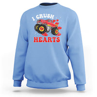 Valentine's Day Sweatshirt I Crush Hearts Monster Truck - Wonder Print Shop