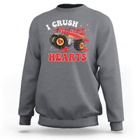 Valentine's Day Sweatshirt I Crush Hearts Monster Truck - Wonder Print Shop