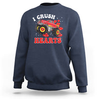 Valentine's Day Sweatshirt I Crush Hearts Monster Truck - Wonder Print Shop