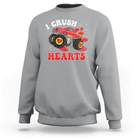 Valentine's Day Sweatshirt I Crush Hearts Monster Truck - Wonder Print Shop