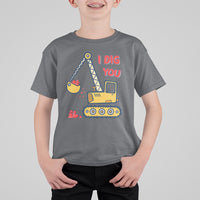 Valentine's Day T Shirt For Kid I Dig You Construction Truck Heart - Wonder Print Shop