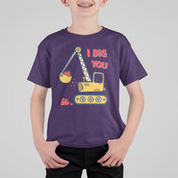 Valentine's Day T Shirt For Kid I Dig You Construction Truck Heart - Wonder Print Shop