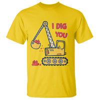 Valentine's Day T Shirt I Dig You Construction Truck Heart - Wonder Print Shop