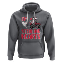 Valentine's Day Hoodie I Steal Hearts Cute Dinosaur Riding Monster Truck - Wonder Print Shop