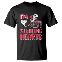 Valentine's Day T Shirt I Steal Hearts Cute Dinosaur Riding Monster Truck - Wonder Print Shop