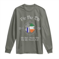 Irish Pride Long Sleeve Shirt Fir Na Dli Men Of Law Shamrock American Irish Flag