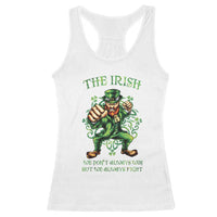 Irish Pride Racerback Tank Top We Don't Always Win But We Always Fight Funny Leprechaun